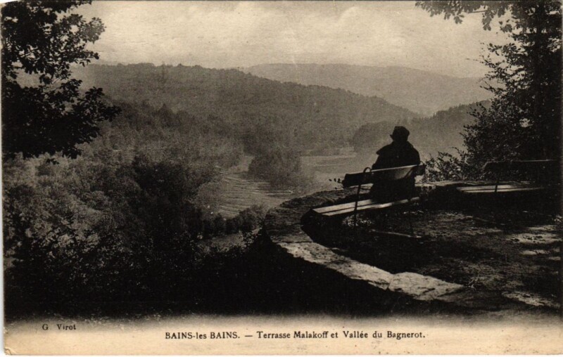 Carte postale ancienne Bains les Bains Terrasse Malakoff et Vallee du Bagnerot