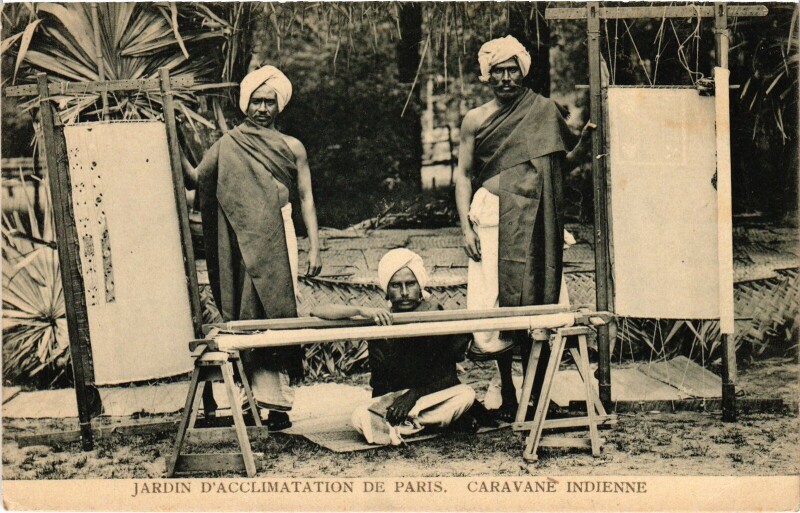 Carte postale ancienne Jardin d'Acclimatation de Paris - Caravane Indienne à Neuilly-sur-Seine