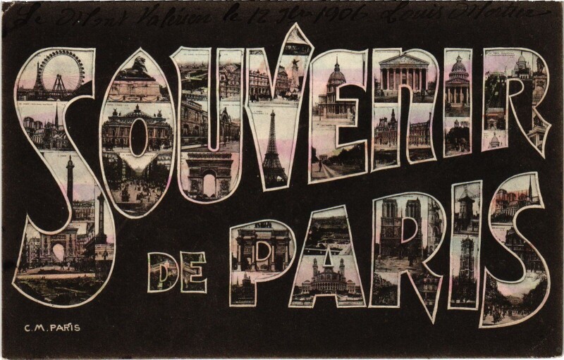 Carte postale ancienne Paris Souvenir de Paris