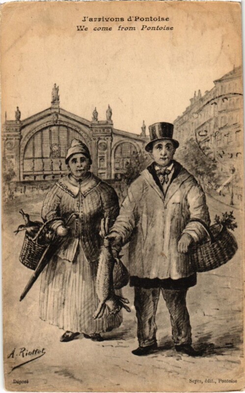 Carte postale ancienne Paris Petits Metiers j'arrivons de Pontoise