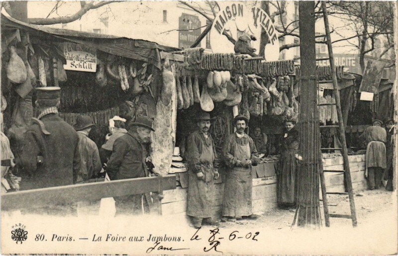 Carte postale ancienne Paris Foire aux Jambons à Paris 11e