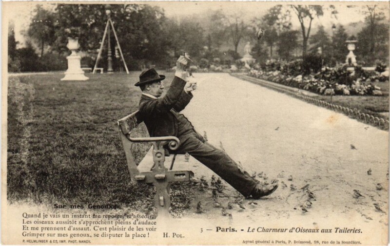 Carte postale ancienne Paris Petits Metiers Le charmeur d'oiseaux
