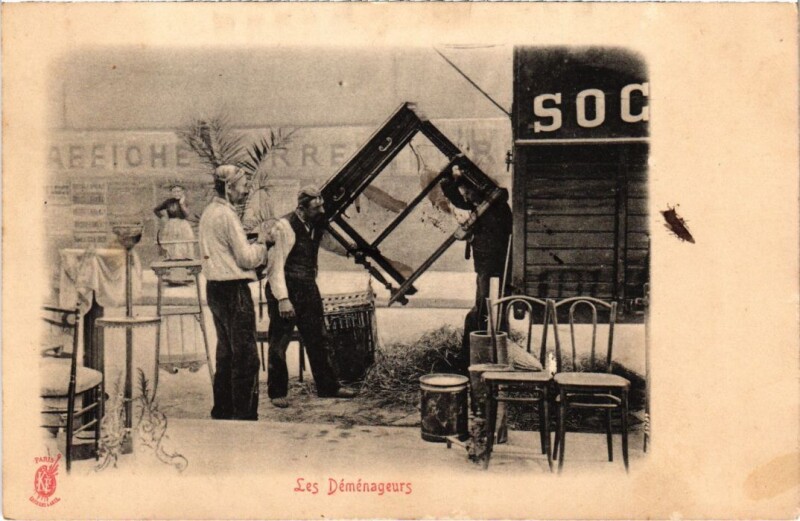 Carte postale ancienne Paris Petits Metiers Les Demenageurs