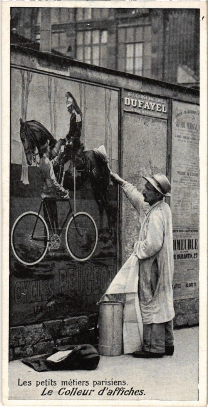 Carte postale ancienne Paris Petits Metiers le Colleur d'affiches