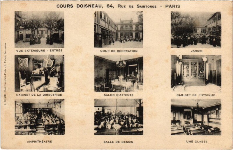 Carte postale ancienne Paris 3e 64, rue de Saintonge Cours Doisneau à Paris 3e