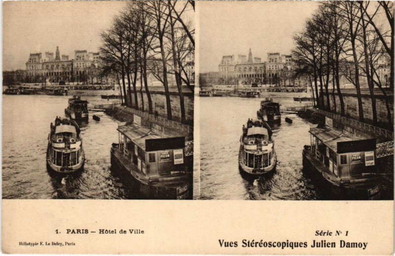 Carte postale ancienne Paris 4e Hotel de Ville Stereo à Paris 4e