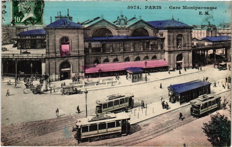 Carte postale ancienne Gare Montparnasse à Paris 6e