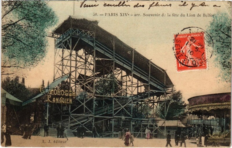 Carte postale ancienne Souvenir de la fête du Lion de Belfort à Paris 14e