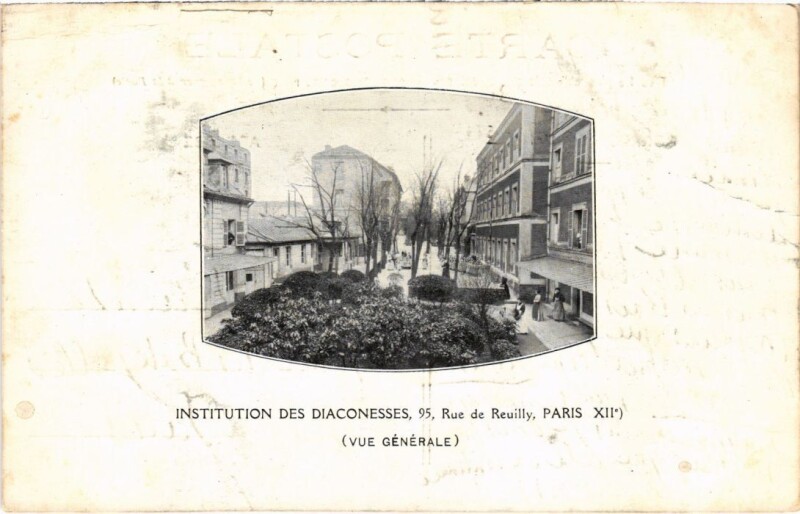 Carte postale ancienne Paris 12e 95, Rue de reuilly inst. des Diaconesses à Paris 12e