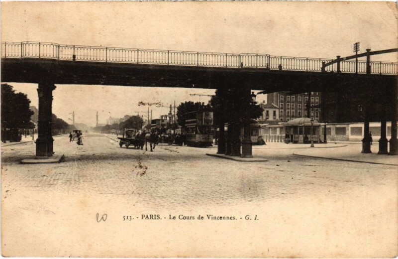 Carte postale ancienne Paris 12e Cours de Vincennes à Paris 12e