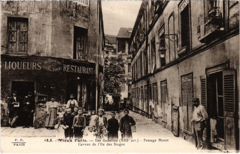Carte postale ancienne Paris 13e les gobelins Passage Moret F. Fleury à Paris 13e