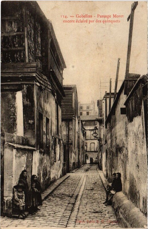 Carte postale ancienne Paris 13e Les gobelins Passage Moret à Paris 13e