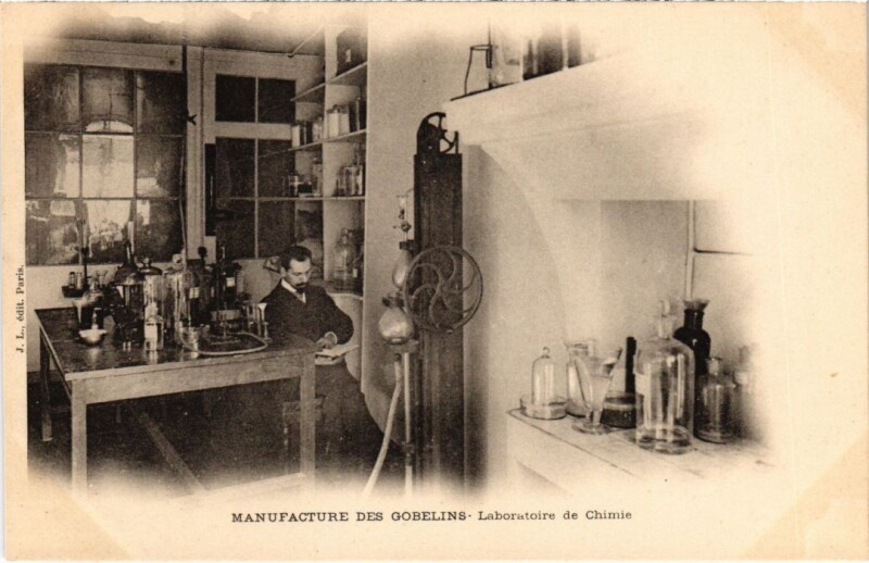 Carte postale ancienne Paris 13e les gobelins Laboratoire de Chimie à Paris 13e