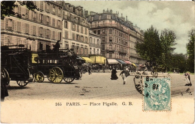 Carte postale ancienne Paris 9e place pigalle à Paris 9e