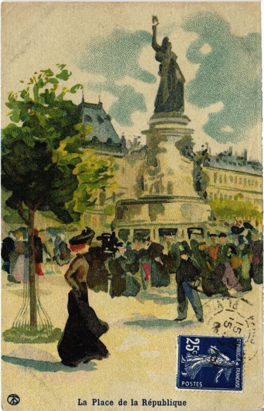 Carte postale ancienne Paris Place de la republique