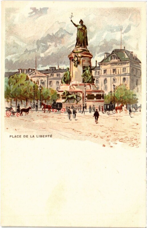 Carte postale ancienne Paris Place de la Liberte Litho