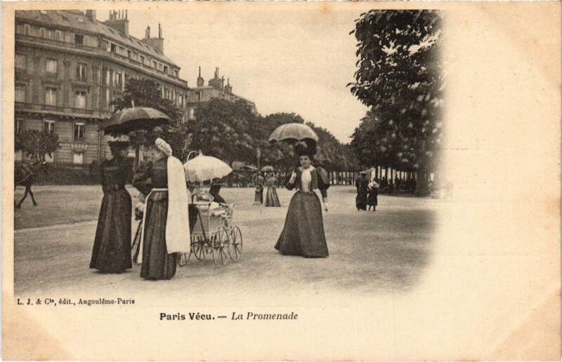 Carte postale ancienne Paris Vecu. la Promenade