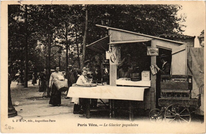 Carte postale ancienne Paris Vecu. Le glacier populaire