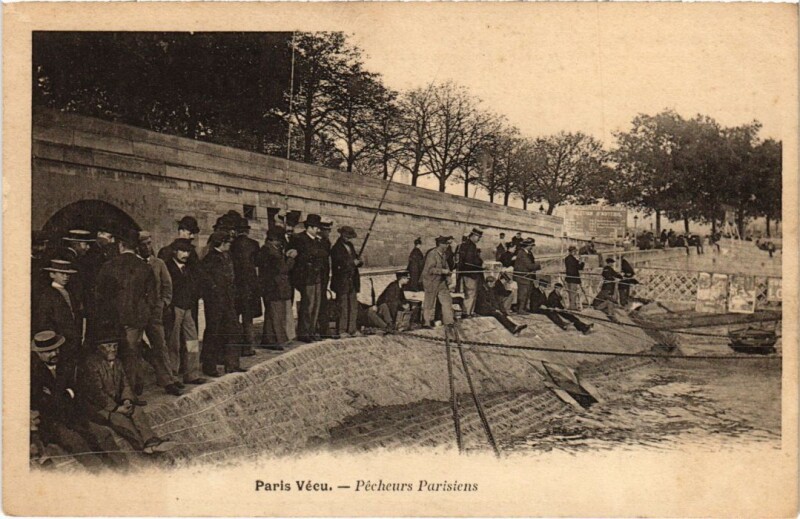 Carte postale ancienne Paris Vecu. Pecheurs parisiens