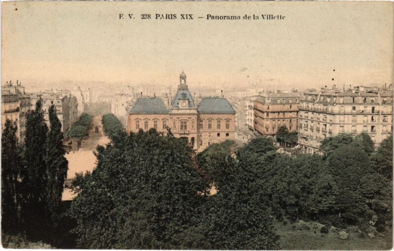 Carte postale ancienne Panorama de la Villette à Paris 19e