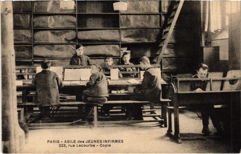 Carte postale ancienne Asile des Jeunes Garçons Infirmes - rue Lecourbe - Copie à Paris 15e