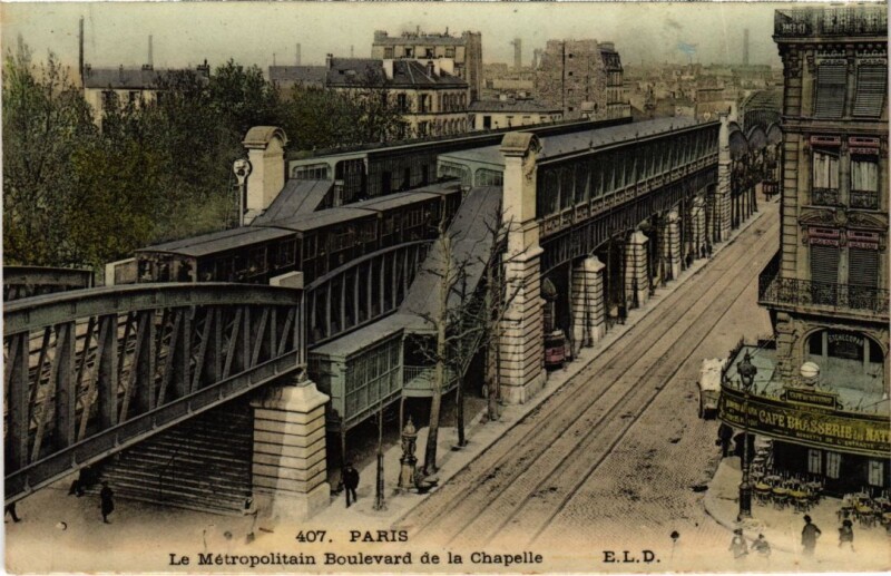 Carte postale ancienne Le Métropolitain Boulevard de la Chapelle à Paris 10e
