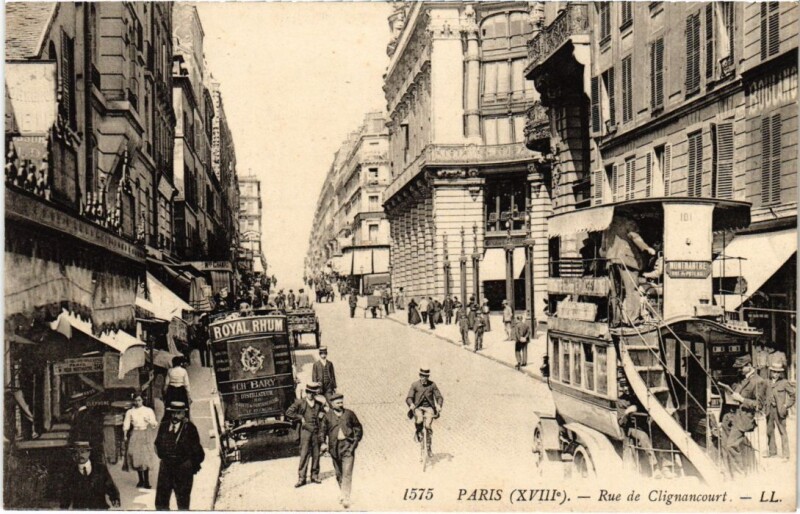 Carte postale ancienne Rue de Clignancourt à Paris 18e