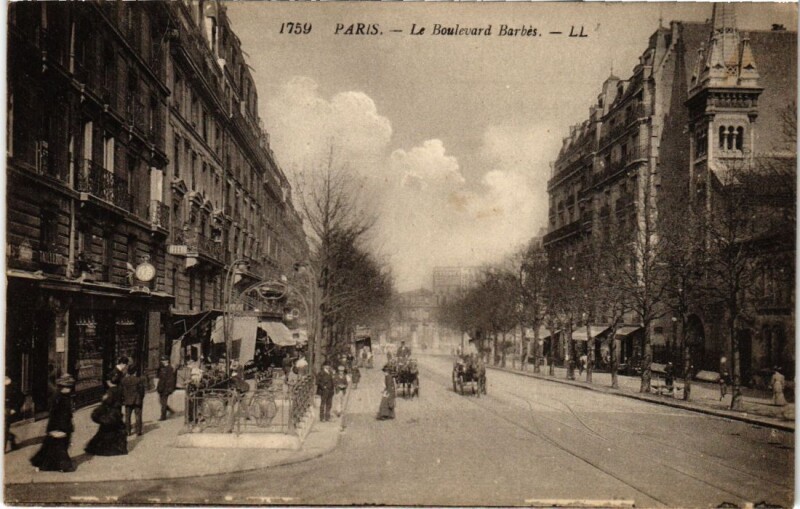 Carte postale ancienne Le Boulevard Barbès à Paris 18e