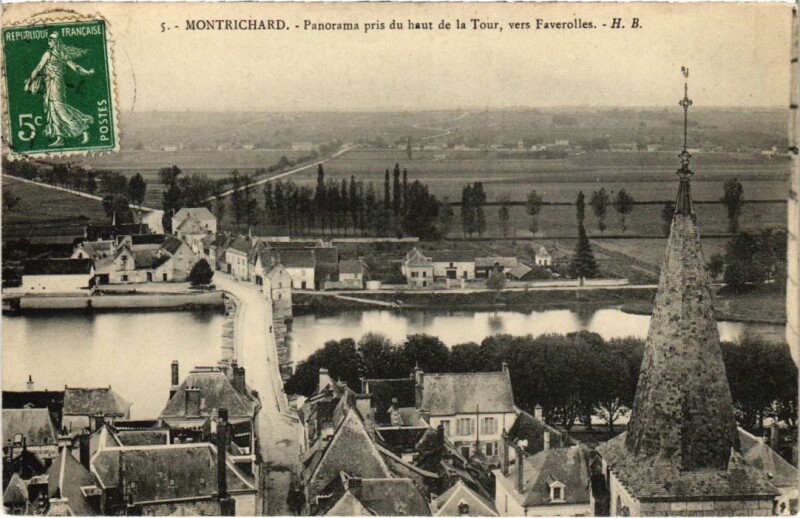 Carte postale ancienne Montrichard Panorama pris du haut de la Tour France