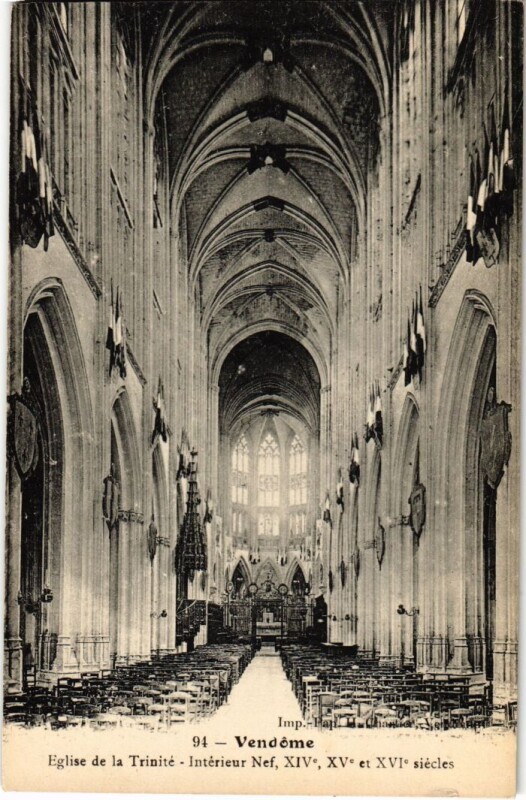 Carte postale ancienne Vendome Eglise de la Trinite France