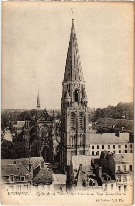 Carte postale ancienne Vendome Eglise de la Trinite, vue prise de la Tour France