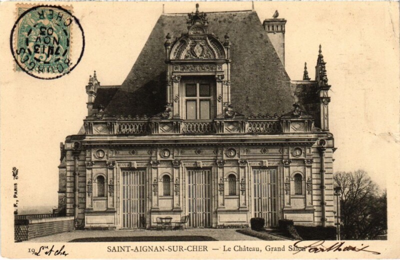 Carte postale ancienne St.Aignan sur Cher Le Chateau, Gran Salon France