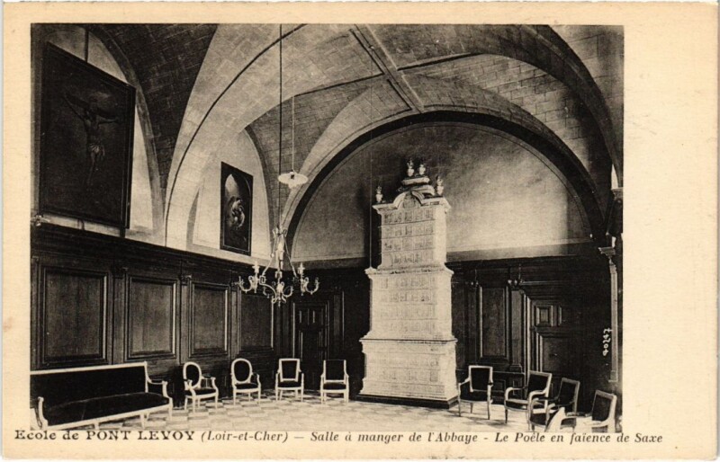 Carte postale ancienne Ecole de Pont-Levoy Salle a manger de l'Abbaye France