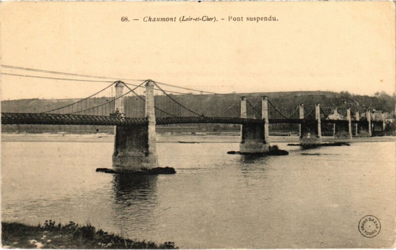 Carte postale ancienne Chaumont Pont suspendu France
