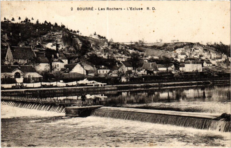 Carte postale ancienne Bourre Les Rochers, L'Ecluse France