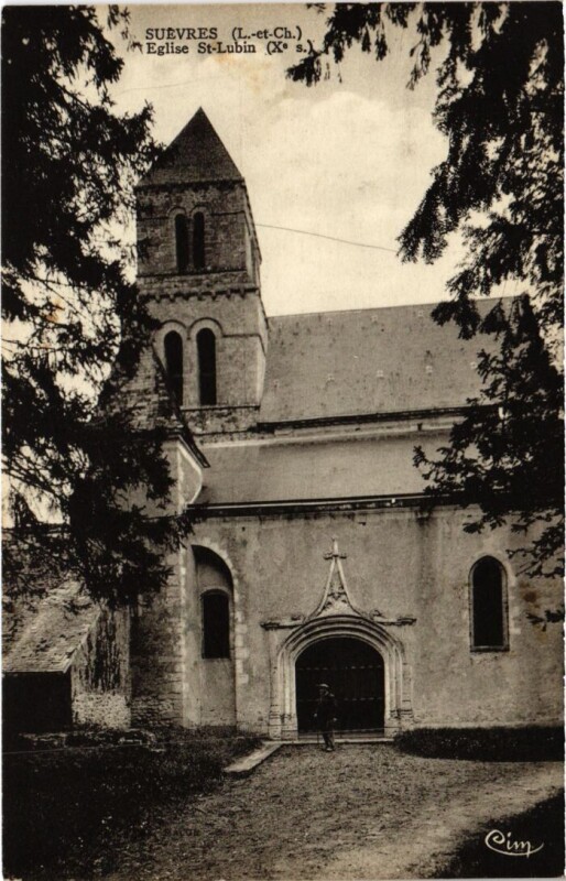 Carte postale ancienne Suevres Eglise St.Lubin France