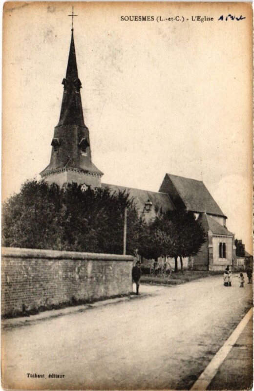 Carte postale ancienne Souesmes L'Eglise France à Souesmes