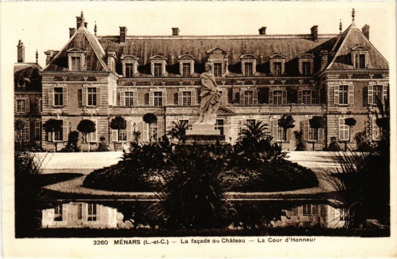 Carte postale ancienne Menars La facade du Chateau France à Menars