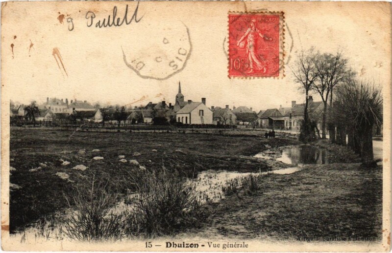 Carte postale ancienne Dhuizon Vue Generale France à Dhuizon