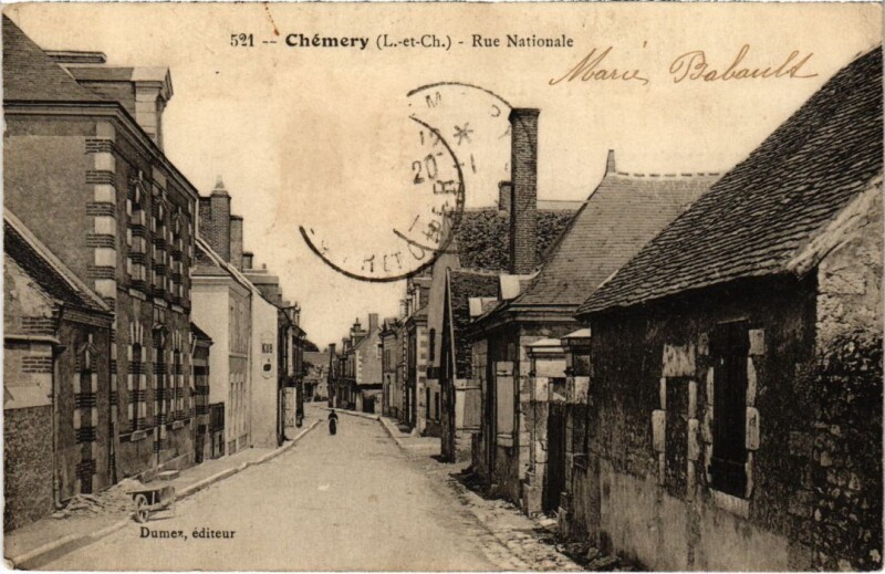 Carte postale ancienne Chemery Rue Nationale France