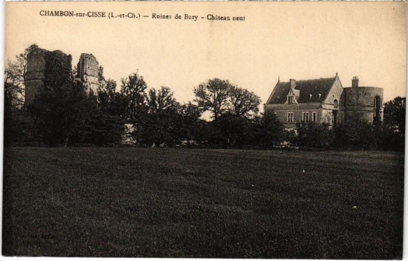 Carte postale ancienne Chambion-Sur-Cisse Ruines de Bury-Chateau neut France