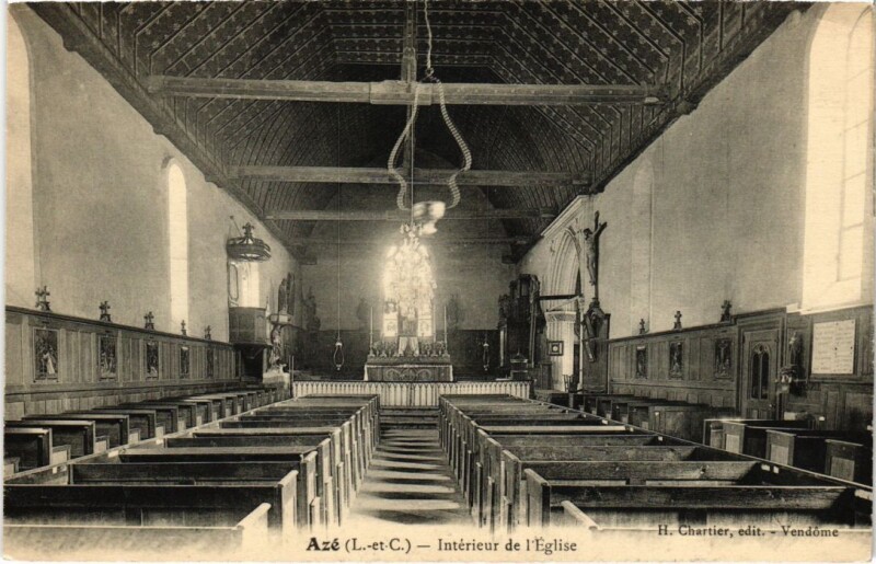Carte postale ancienne Aze Interieur de l'Eglise France