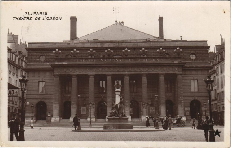 Carte postale ancienne Paris 6e Théatre de l'Odéon