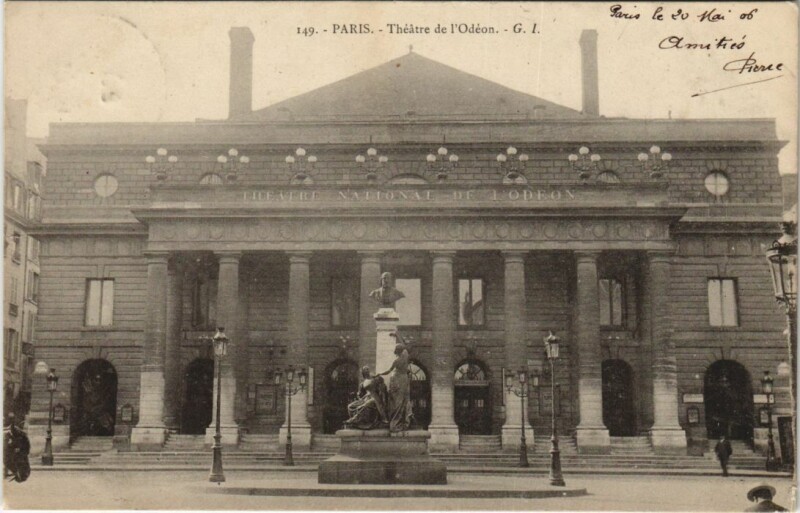 Carte postale ancienne Paris 6e Théatre de l'Odéon