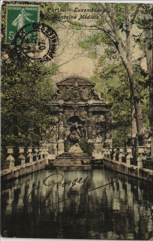 Carte postale ancienne Paris 6e Fontaine Médicis