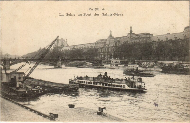 Carte postale ancienne Paris 6e La Seine au Pont des Saints-peres à Paris 6e