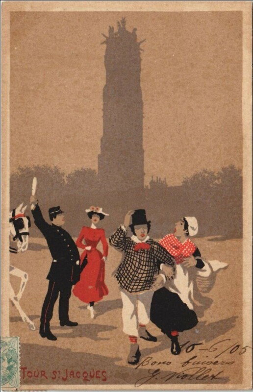 Carte postale ancienne Paris 4e Tour Saint-Jacques