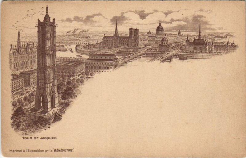 Carte postale ancienne Paris 4e Tour Saint-Jacques Panorama