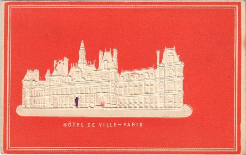 Carte postale ancienne Paris 4e Hotel de Ville Embossed