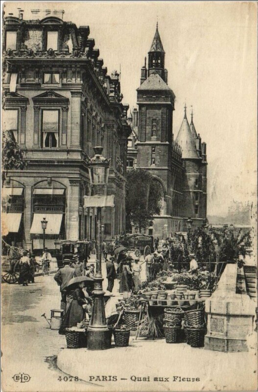 Carte postale ancienne Paris 4e Quai aux Fleurs